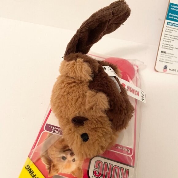 Kong Puppy XS Teething Rubber Chew Toy and Kong Beaver Removable Squeaker - Picture 8 of 9